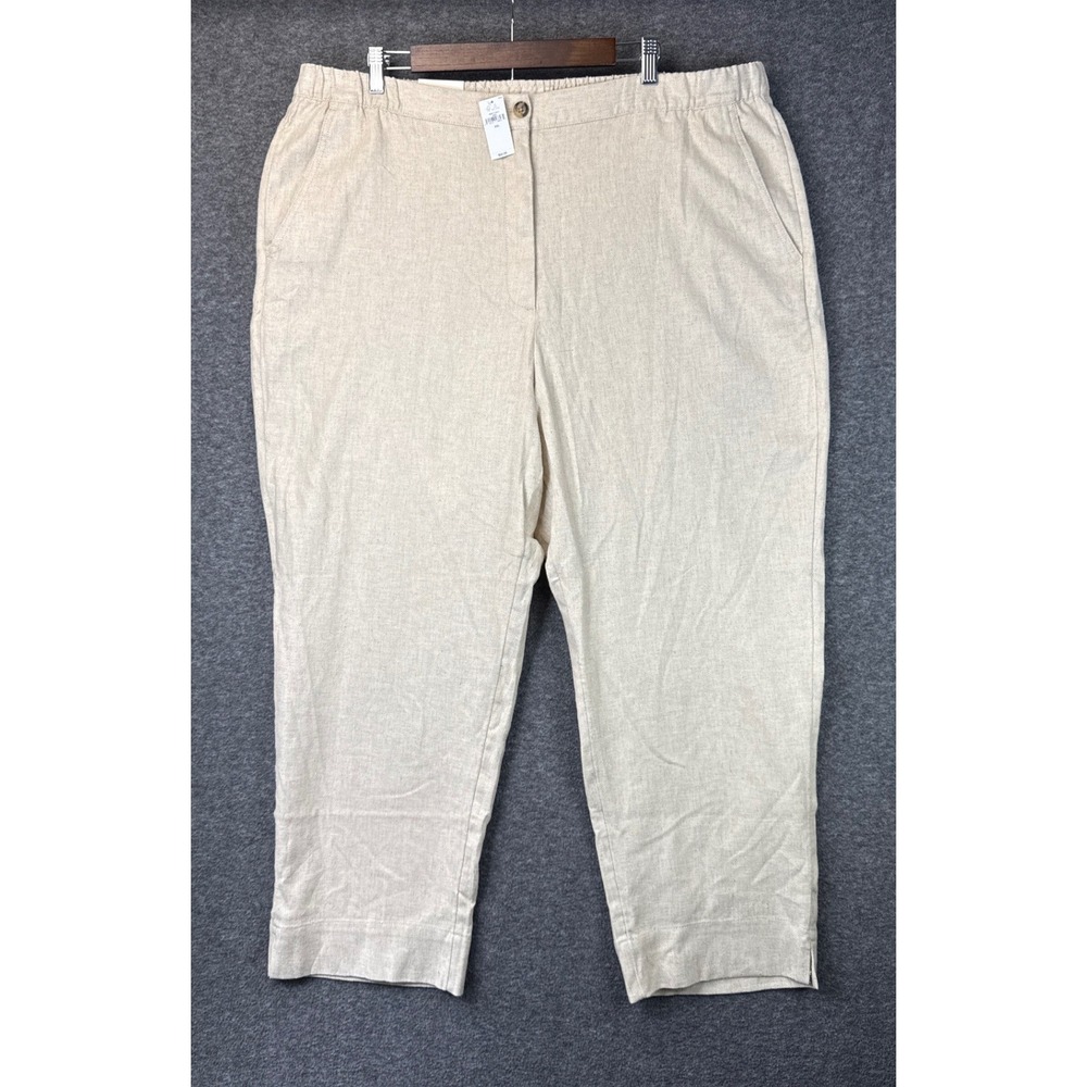 Banana Republic Mens XXL Tapered High-Rise Ankle Pants Linen Blend Beige NWT‎